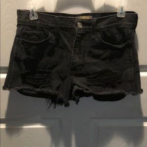 Hollister black jean shorts